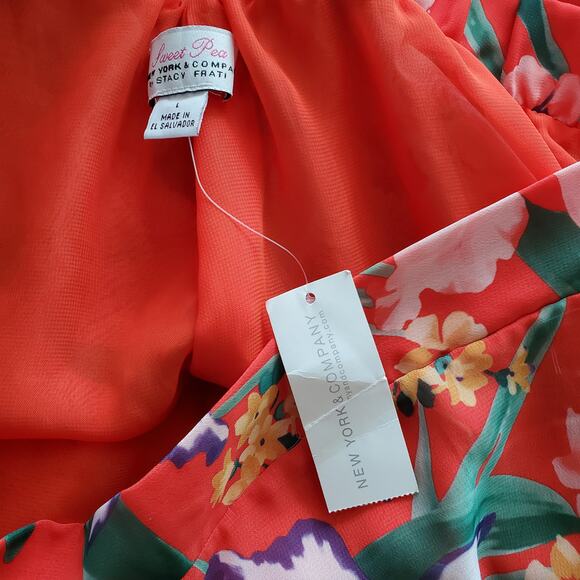 Sweet Pea For NY&Co By Stacy Frati Flora Wide Leg Flowy Pants L - Picture 9 of 9